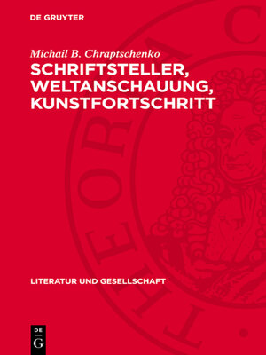 cover image of Schriftsteller, Weltanschauung, Kunstfortschritt